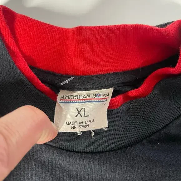 Vintage Winston Racing Pocket-Tee Shirt Men Sz XL Black 90s Single Stitch USA - Picture 11 of 13